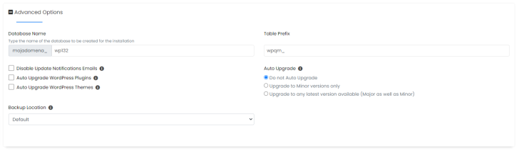 Napredne nastavitve za namestitev wordpress