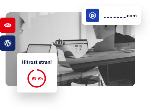 Grafika hitrosti spletne strani z oznako 99,9 %